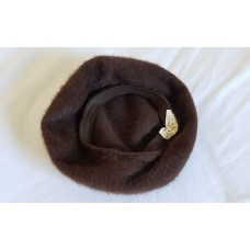 Vintage KANGOL Beret Dark Brown Chocolate Angora Hat  eb-36791036